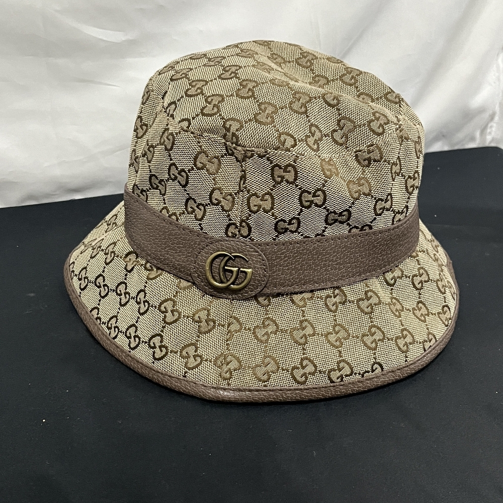 Gucci GG Monogram with web canvas fisherman hat